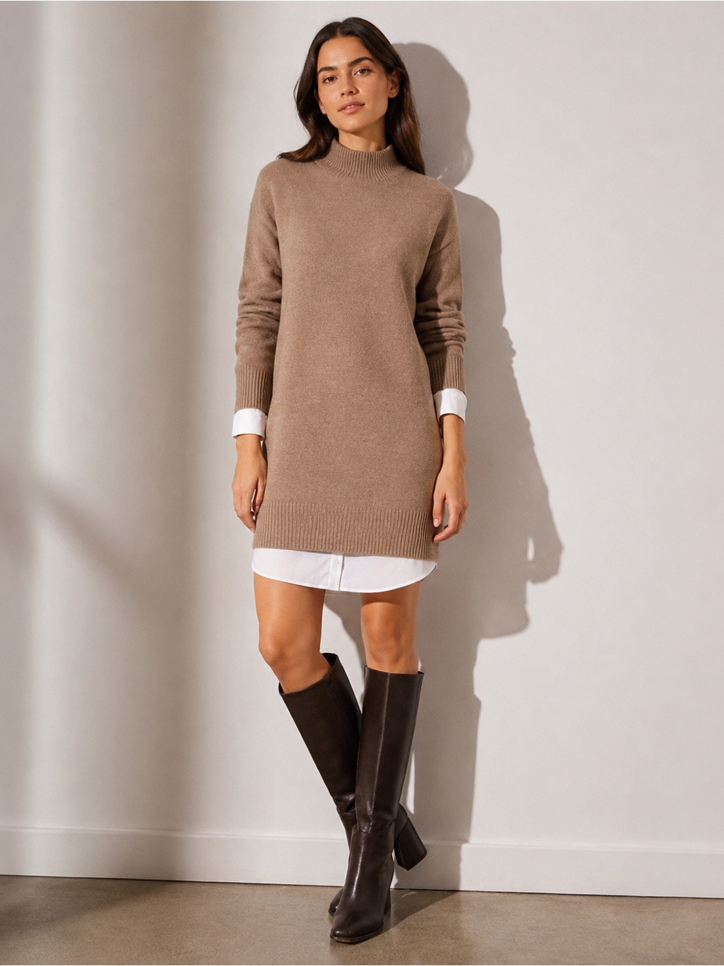 Brochu Walker Looker Layer Cashmere Blend Sweater Dress Size Xs